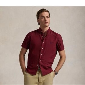 Polo by Ralph Lauren Short-Sleeve Button-Down Shirt in Wine 100% cotton NWT